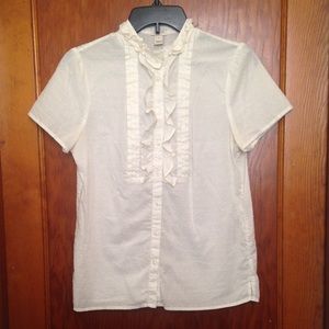 J.Crew Swiss dot blouse with ruffles, women's sz 4